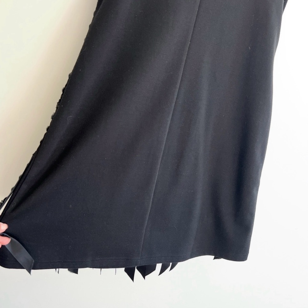 APART Black Beaded Stripes Sleeveless Cocktail Mid Length Sleek Boho Dress Sz 10 - Picture 9 of 16